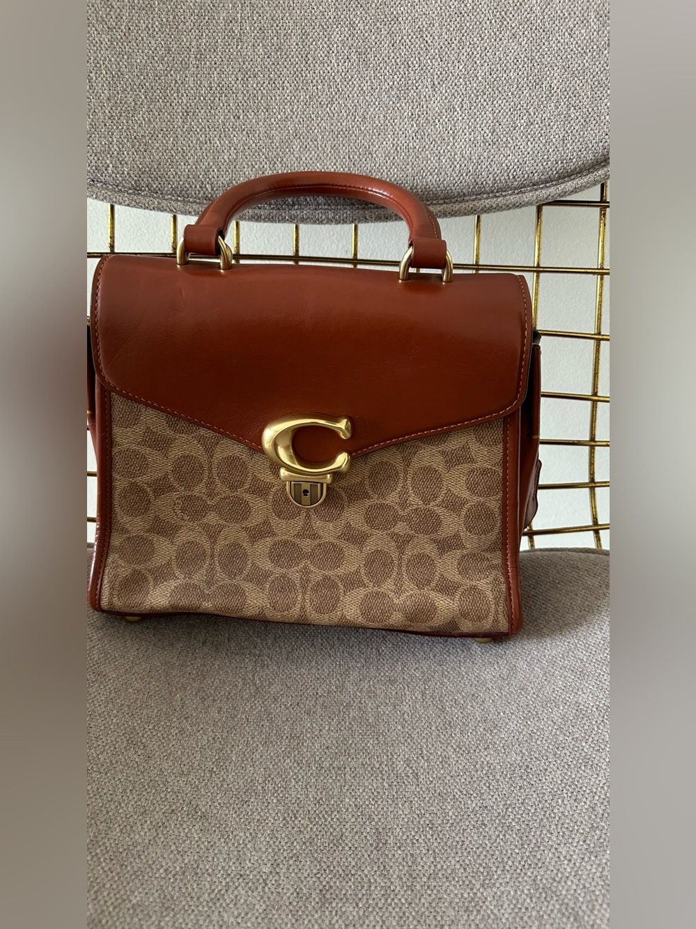 Coach Brown Signature C Top-Handle Satchel